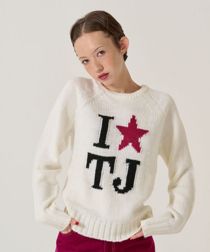 TJ/ラグラン/ニット/スター