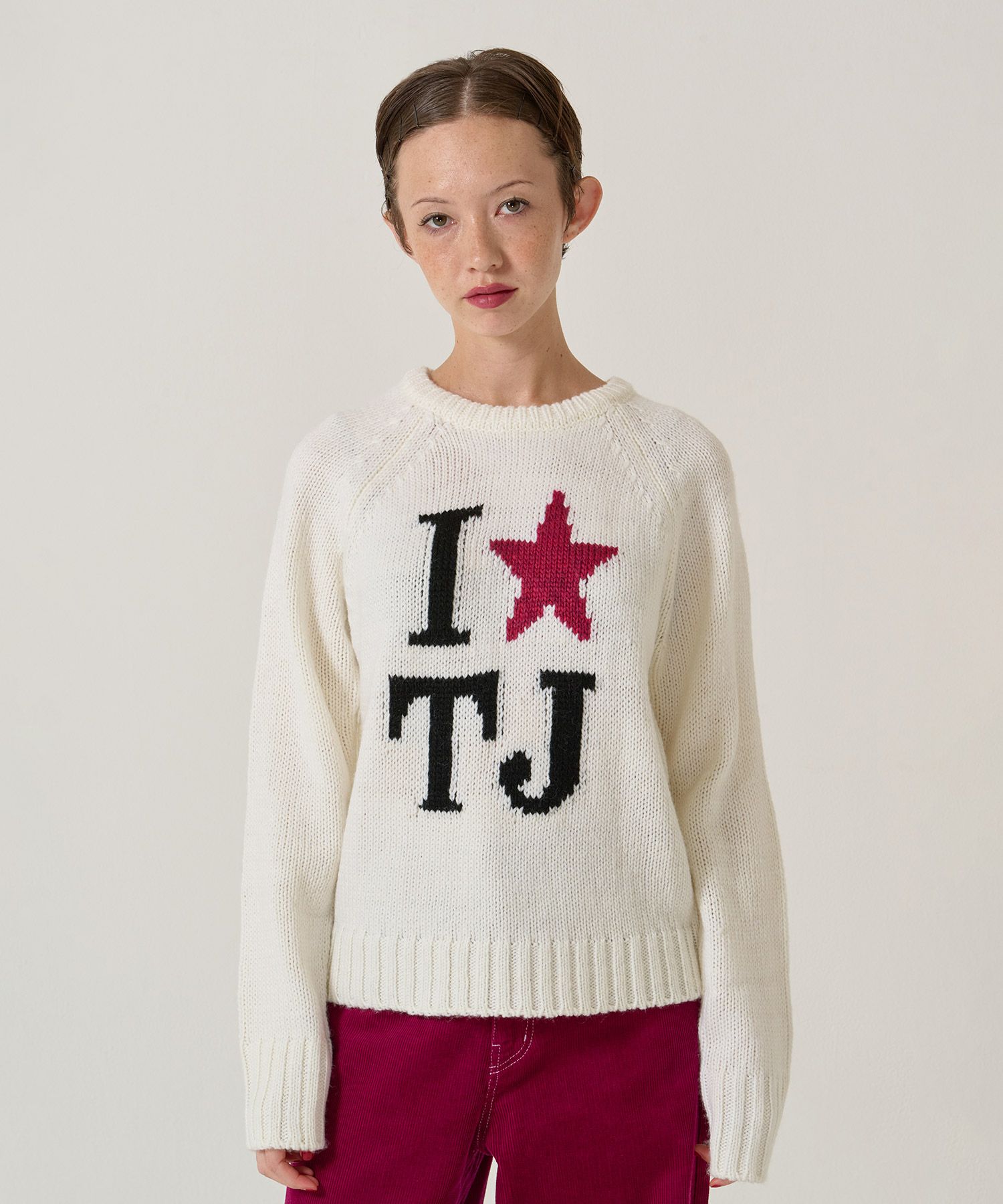 TJ/ラグラン/ニット/スター