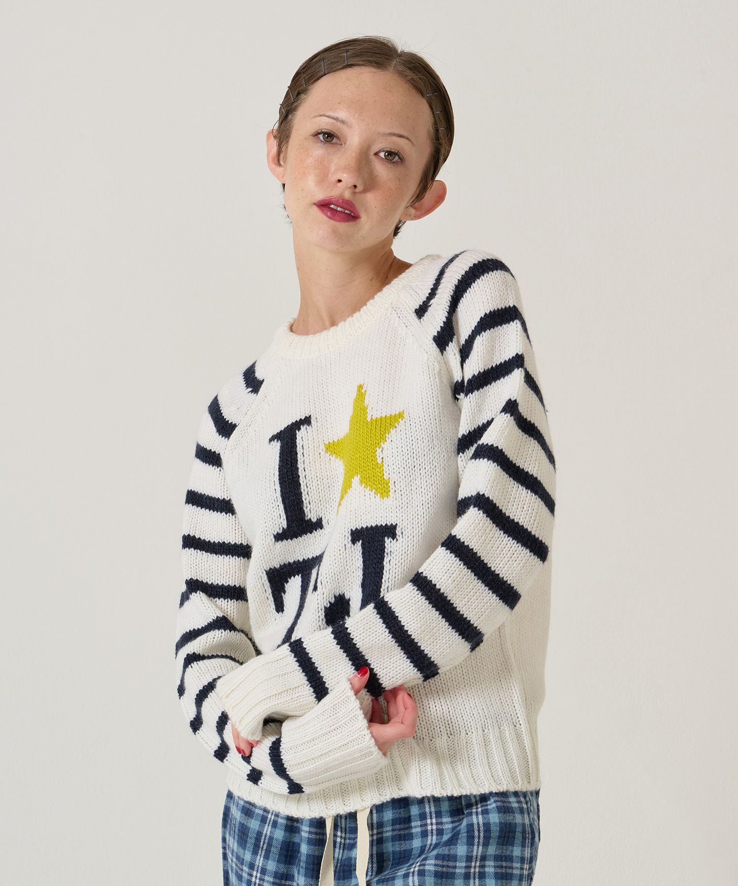 TJ/ラグラン/ニット/スター