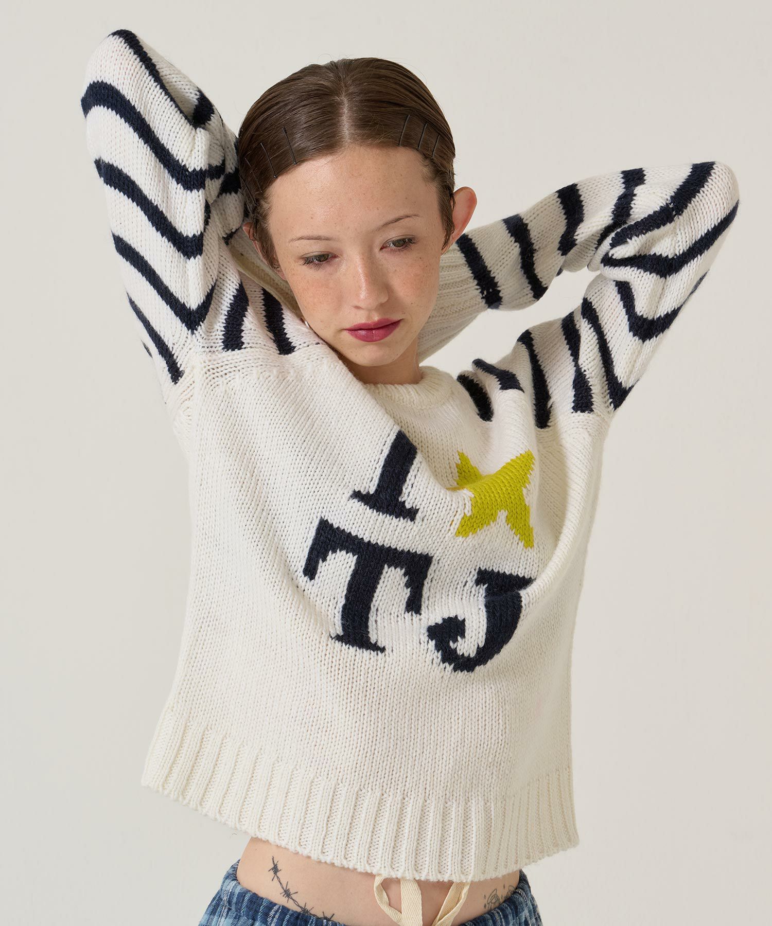 TJ/ラグラン/ニット/スター