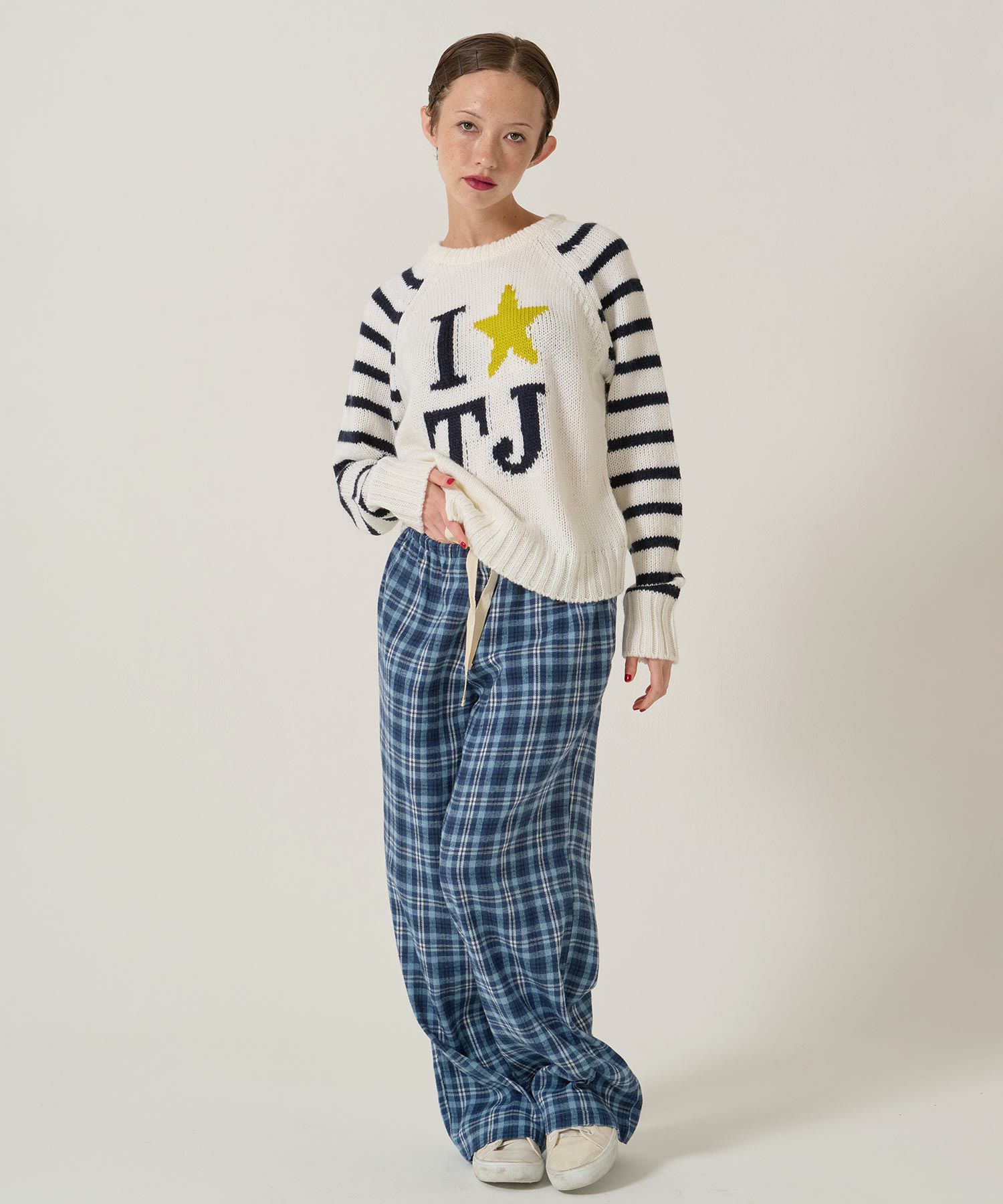 TJ/ラグラン/ニット/スター