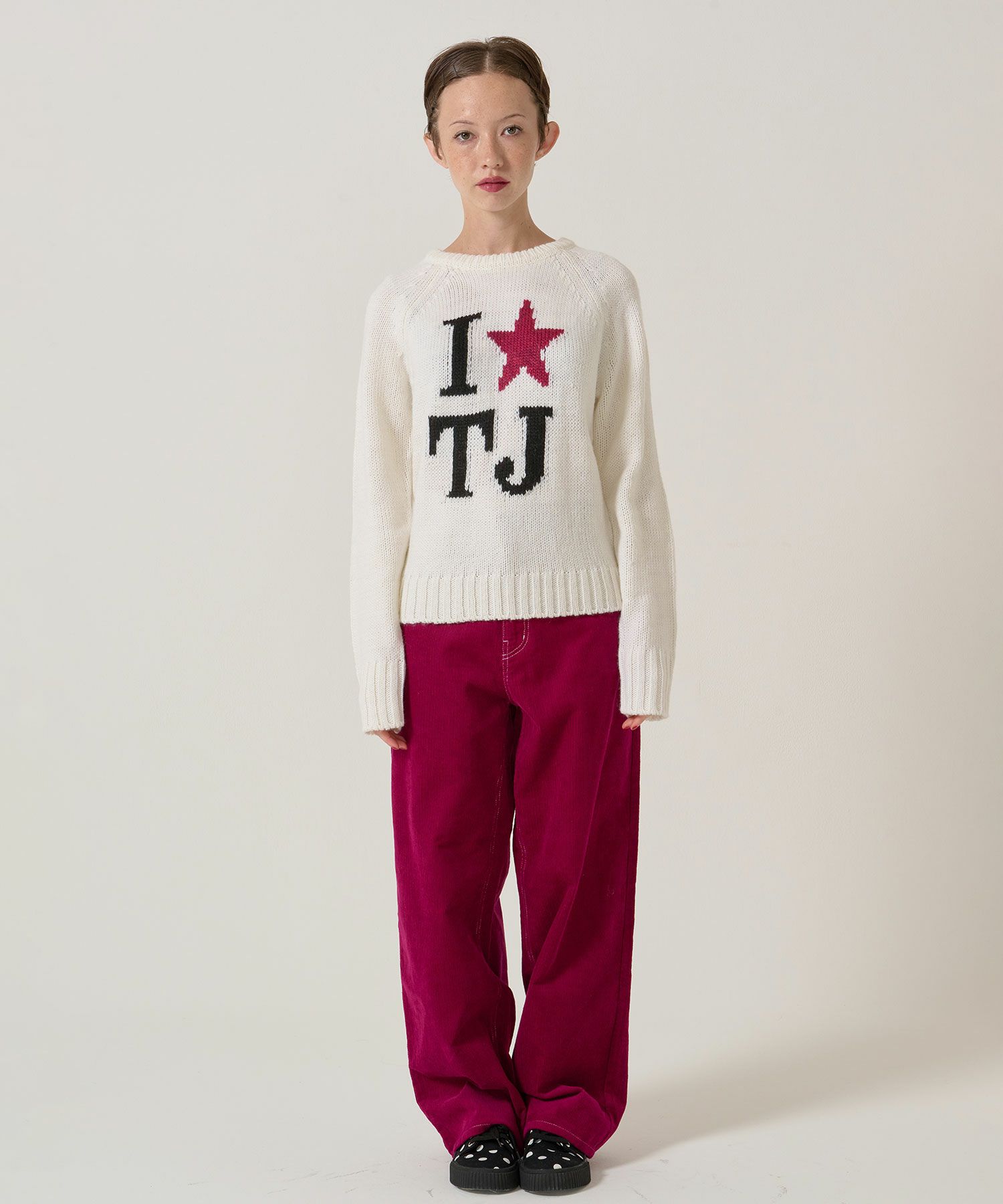 TJ/ラグラン/ニット/スター