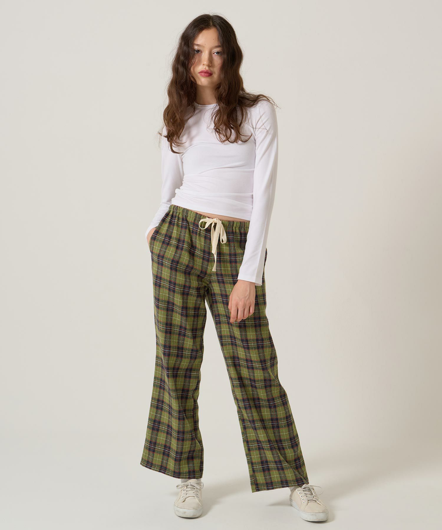 限定ノベルティ ハートポケット付き チェック柄パンツ TINA：JOJUN 全2