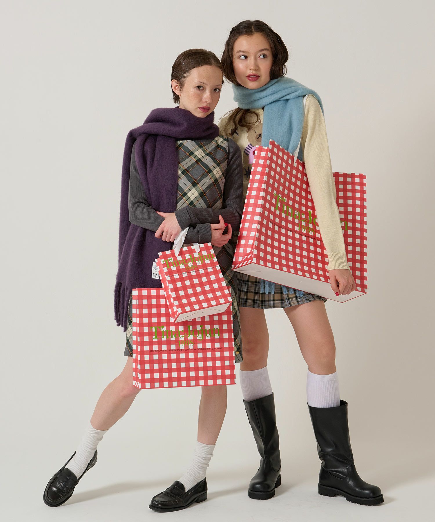 モヘアライク/マフラー/パープル/ブルー