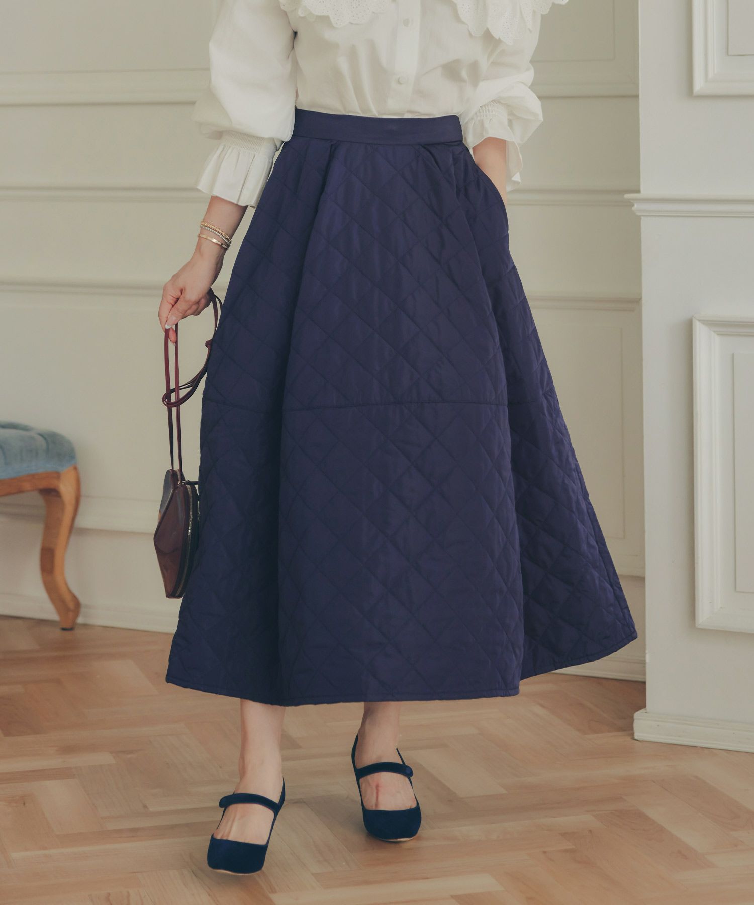 レディース 秋冬 大人可愛い 上品 きれいめ 大人カジュアル フェミニン オフィス 体型カバー ジョイントスペース