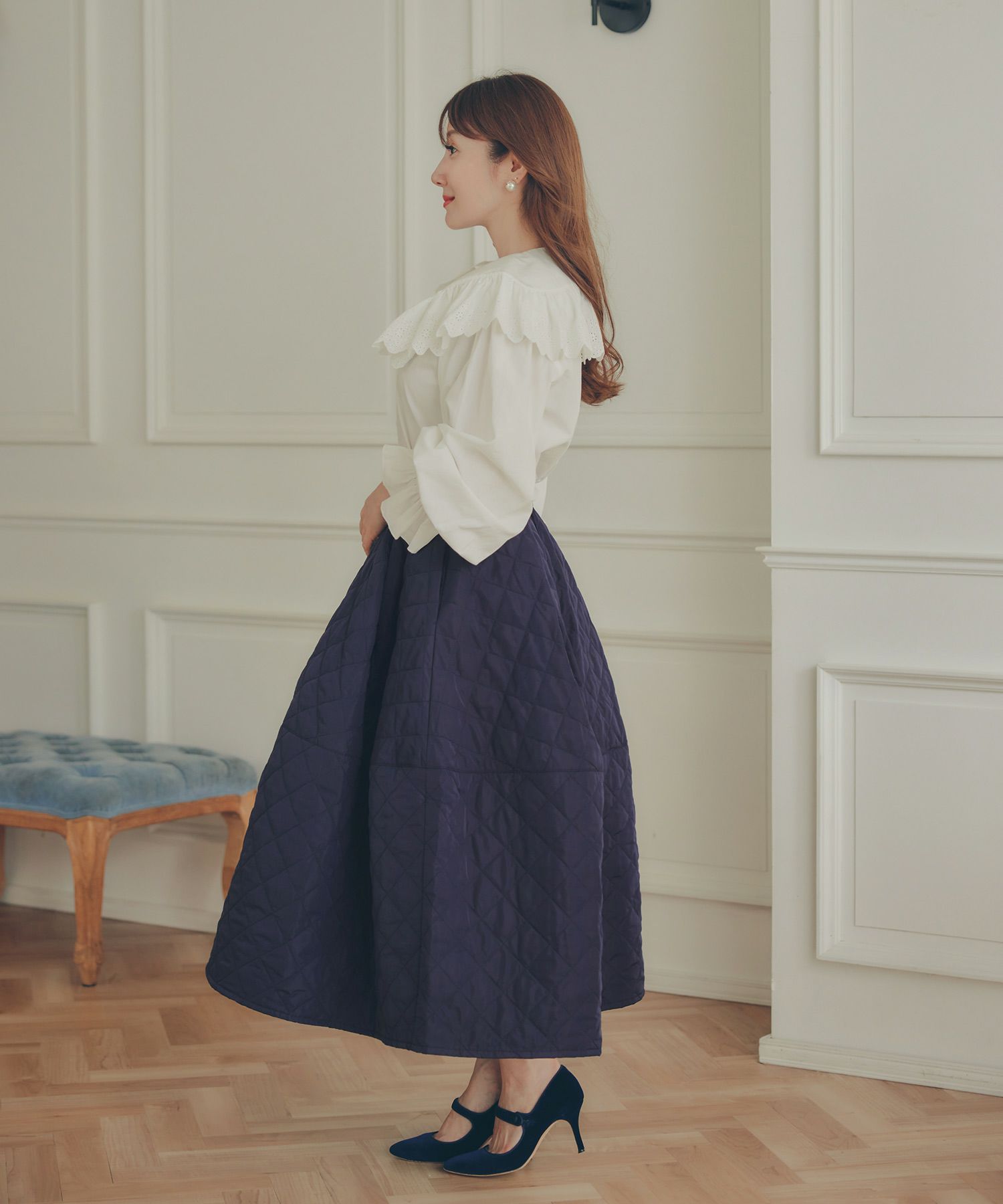 レディース 秋冬 大人可愛い 上品 きれいめ 大人カジュアル フェミニン オフィス 体型カバー ジョイントスペース