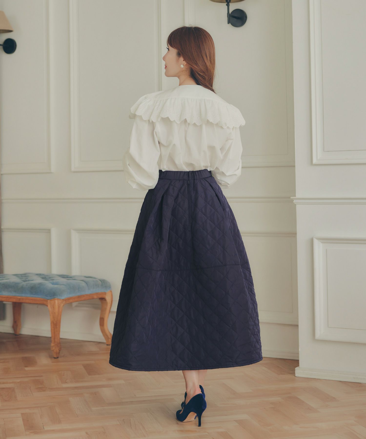 レディース 秋冬 大人可愛い 上品 きれいめ 大人カジュアル フェミニン オフィス 体型カバー ジョイントスペース