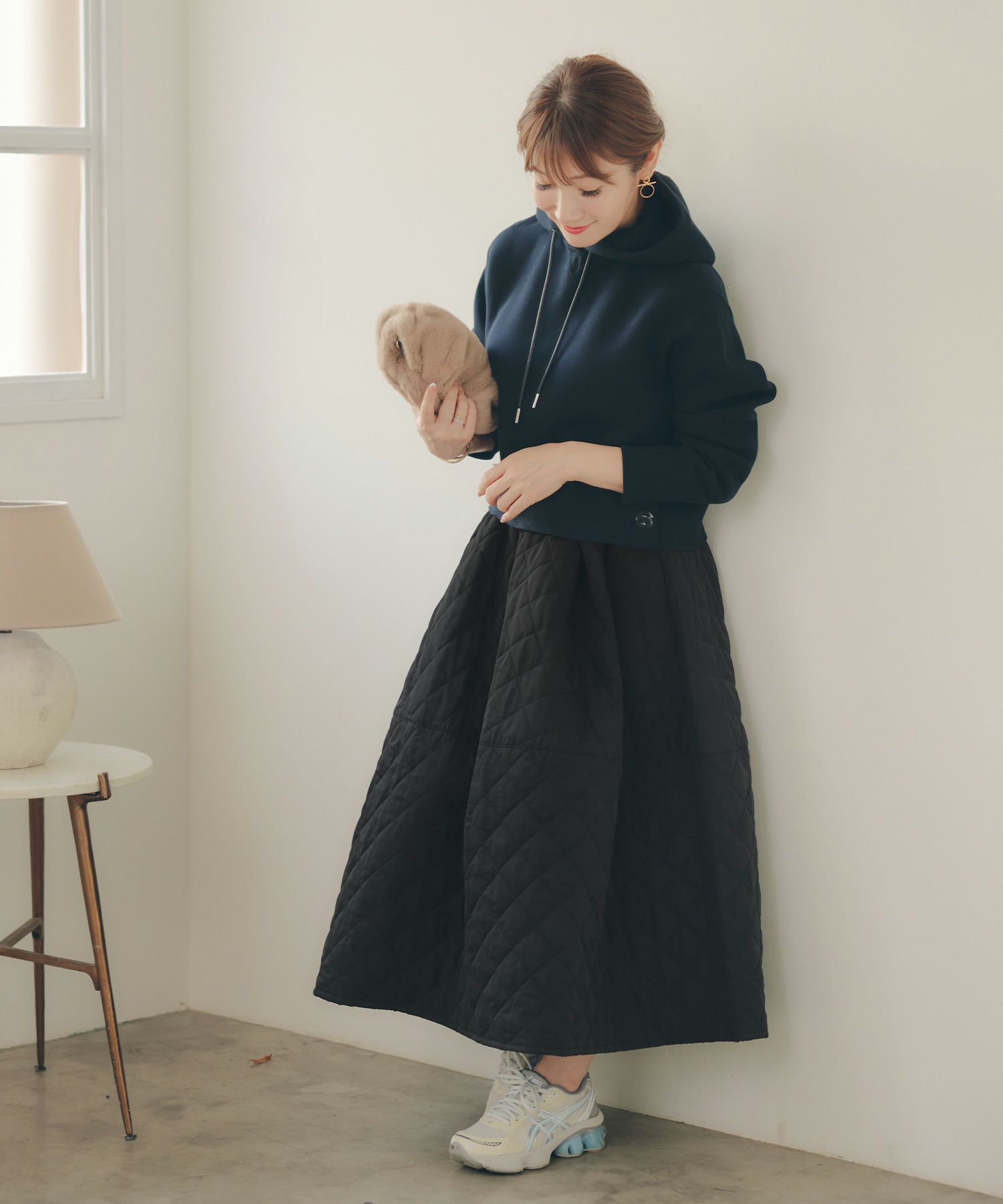 レディース 秋冬 大人可愛い 上品 きれいめ 大人カジュアル フェミニン オフィス 体型カバー ジョイントスペース