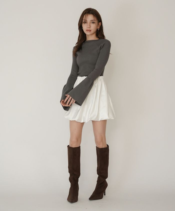 サテン 2WAY ツイスト タック バルーン スカート KINO THE KEI