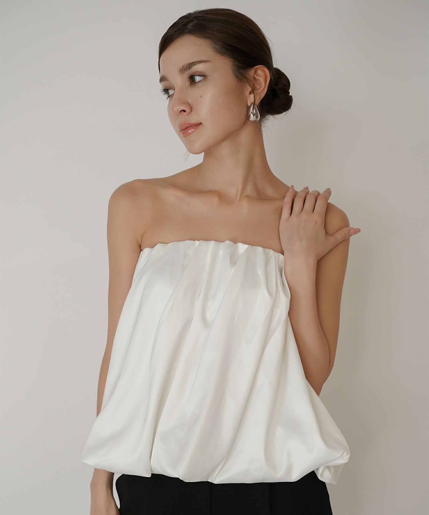 サテン 2WAY ツイスト タック バルーン スカート KINO THE KEI