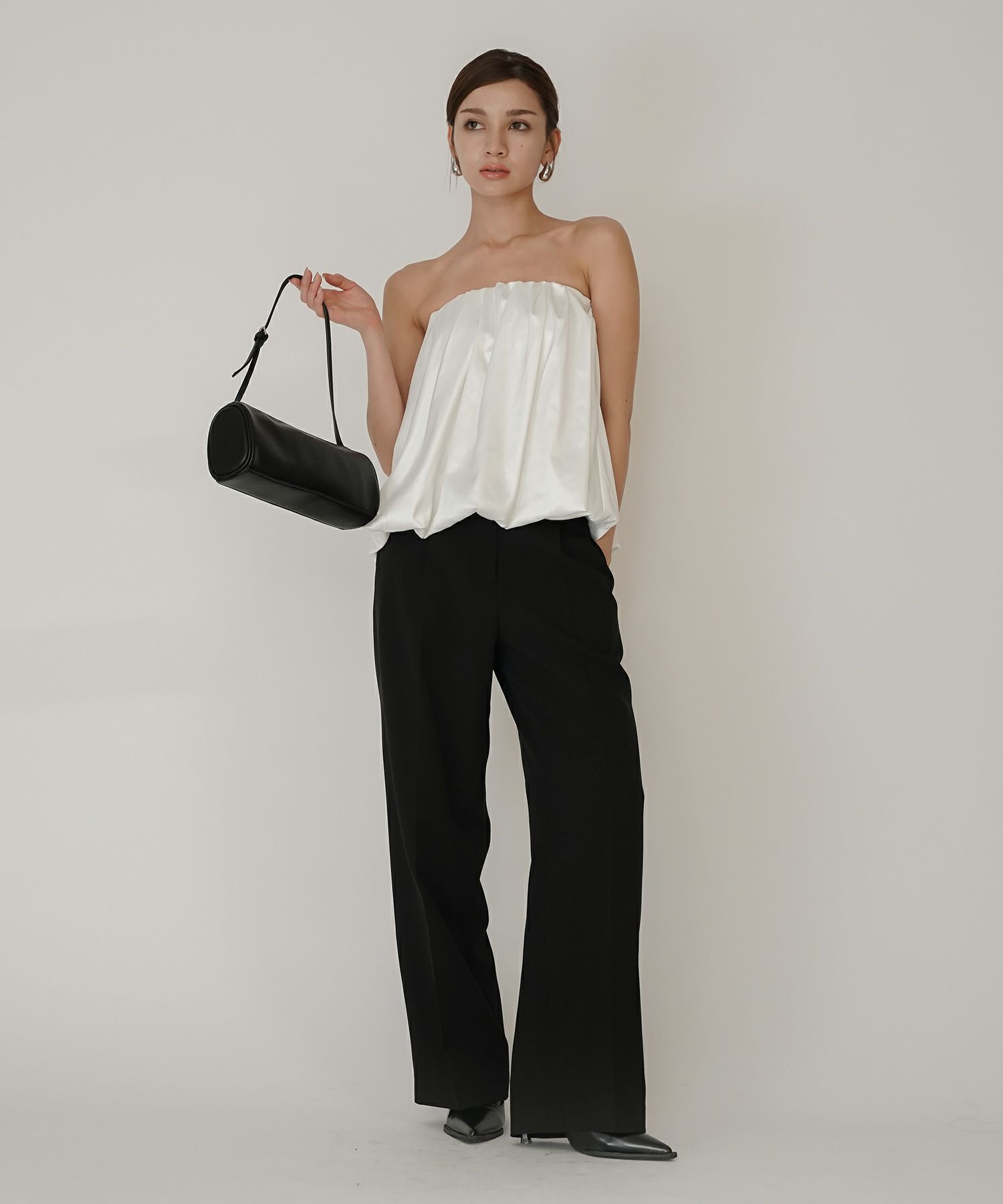 サテン 2WAY ツイスト タック バルーン スカート KINO THE KEI