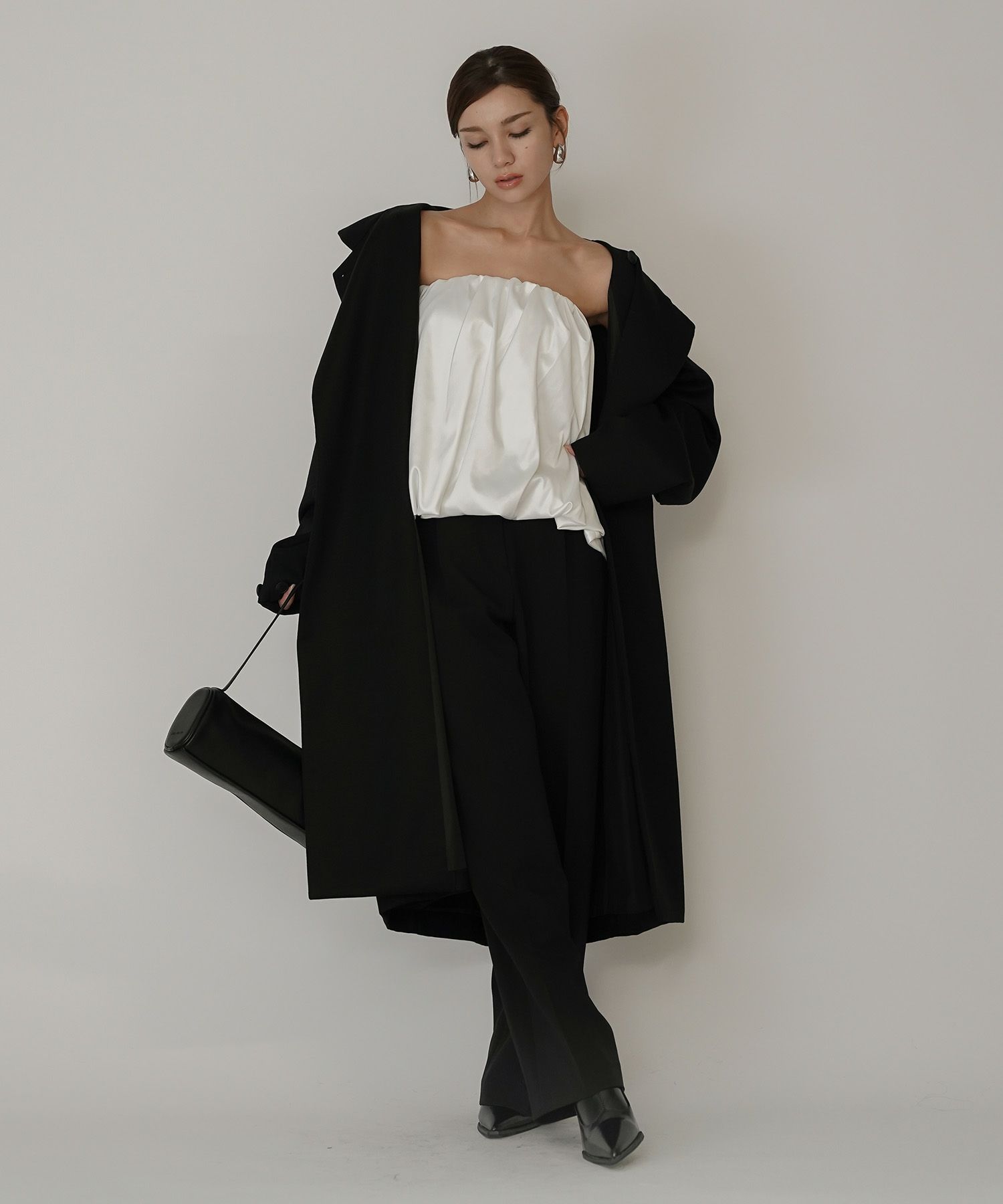 サテン 2WAY ツイスト タック バルーン スカート KINO THE KEI