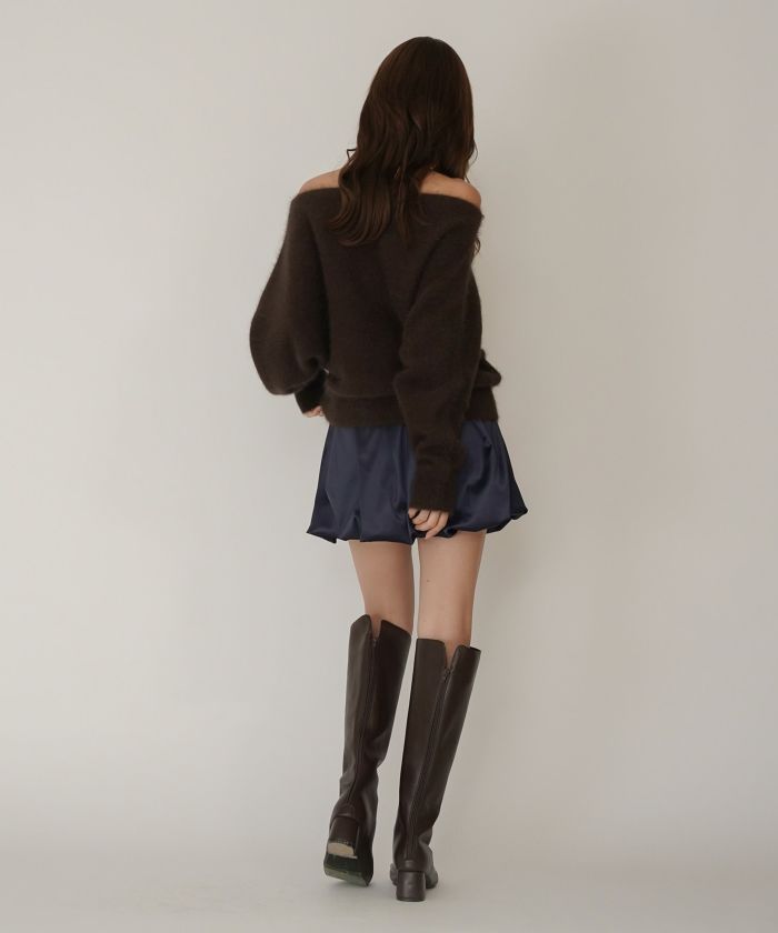 サテン 2WAY ツイスト タック バルーン スカート KINO THE KEI