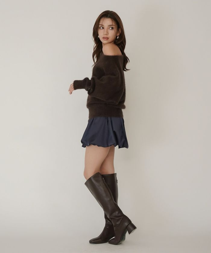 サテン 2WAY ツイスト タック バルーン スカート KINO THE KEI