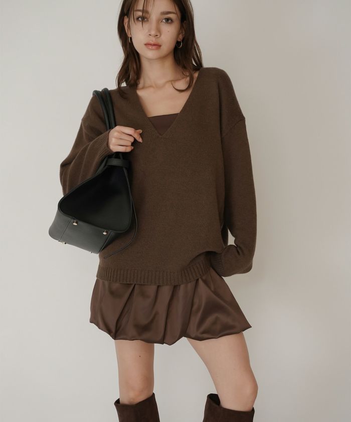 サテン 2WAY ツイスト タック バルーン スカート KINO THE KEI