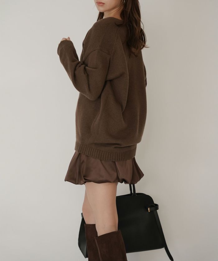 サテン 2WAY ツイスト タック バルーン スカート KINO THE KEI