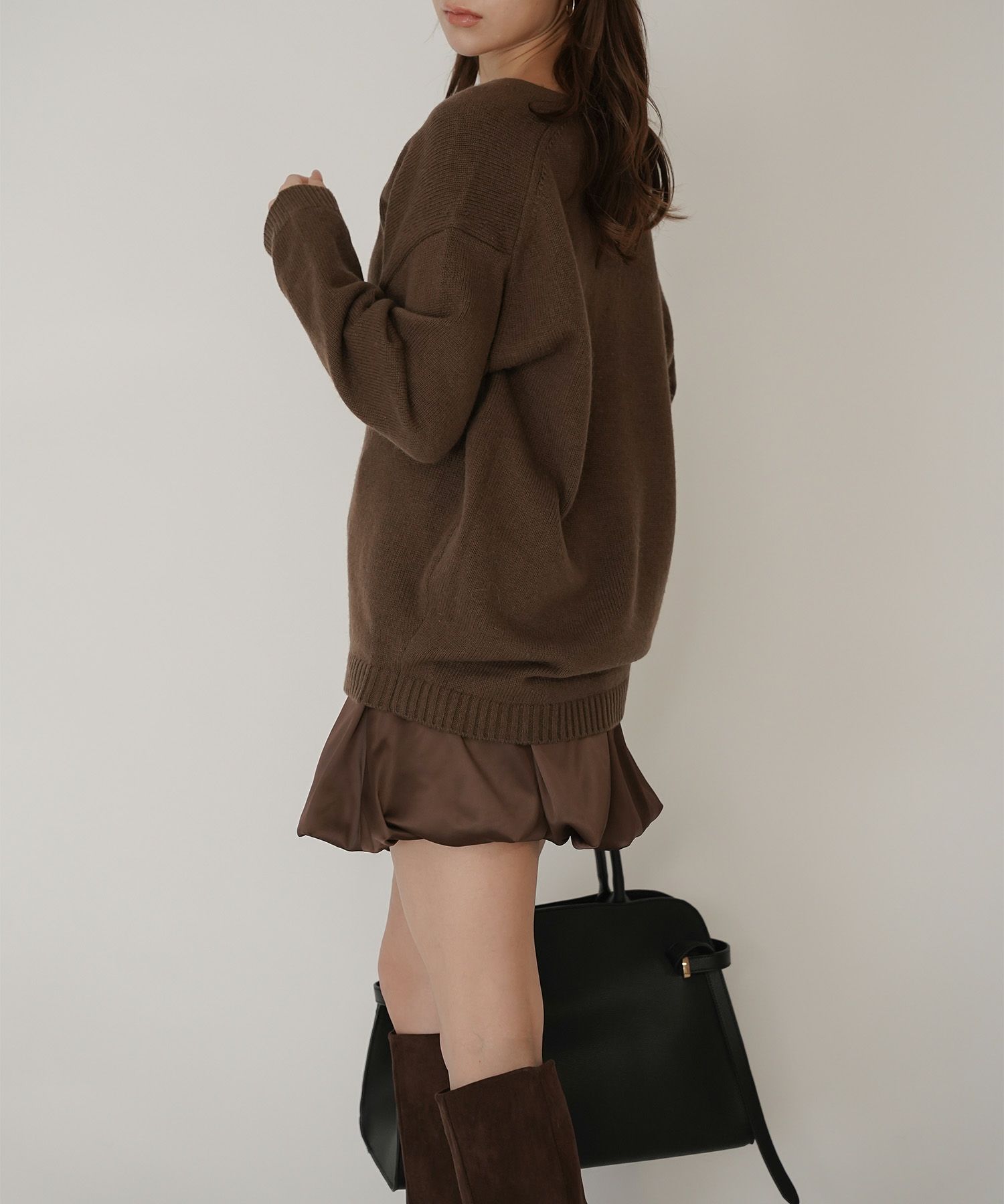 サテン 2WAY ツイスト タック バルーン スカート KINO THE KEI