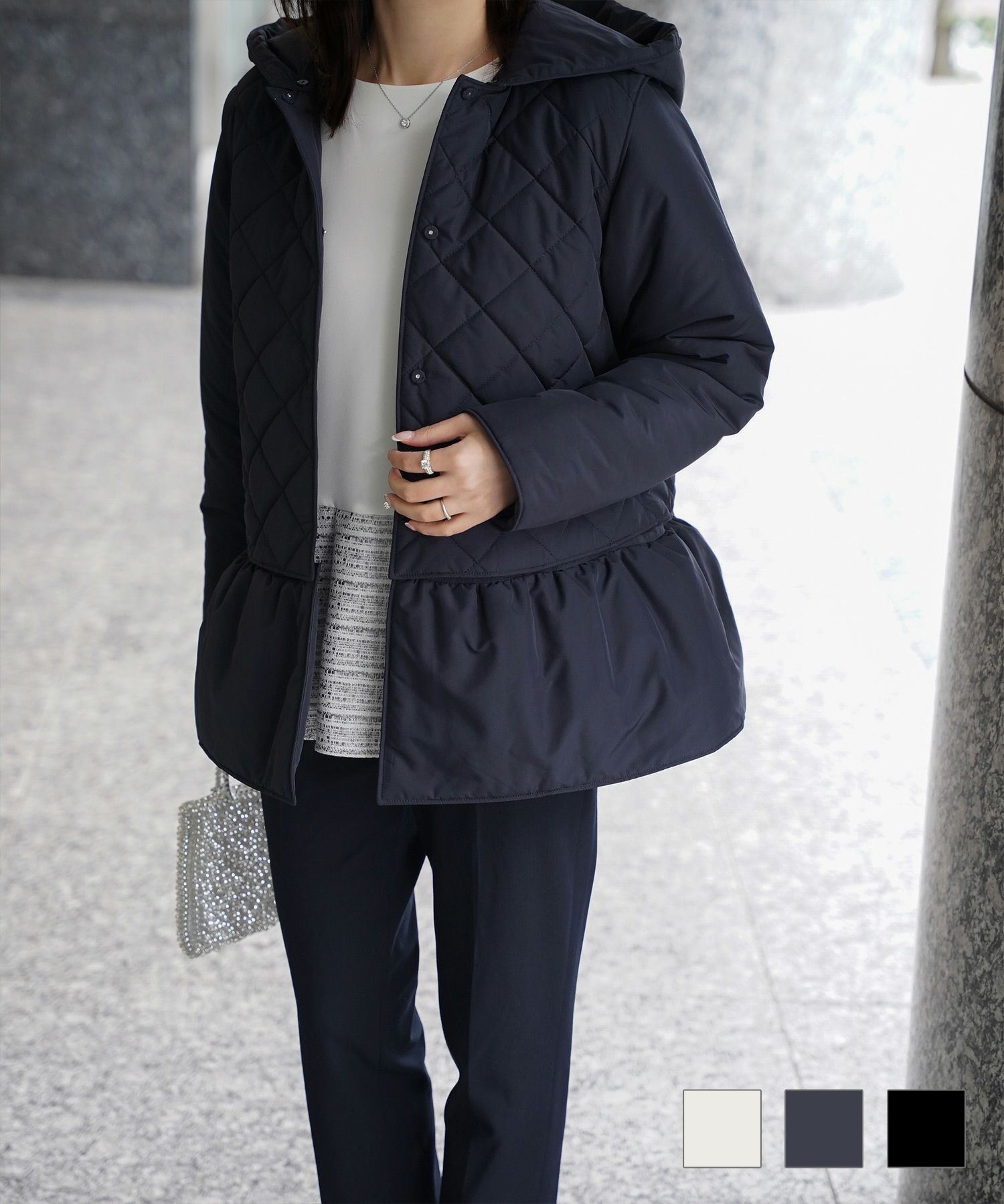 cepo（セポ）の「タフタ縦キルトジャケット ＜WEB限定＞（ダウンジャケット/コート）」 - WEAR ホワイトガチョウベルベットダウンキルトダブル秋と冬のキルト-オレンジ_180x220cm 2000g