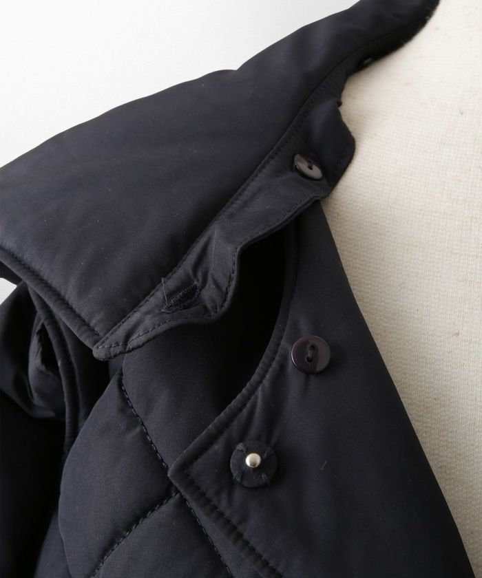 マルチway キルティング ジャケット HUIT 上品 中綿 ペプラム ベスト ジレ ノーカラージャケット  インナーダウン アイボリー/ネイビー/ブラック