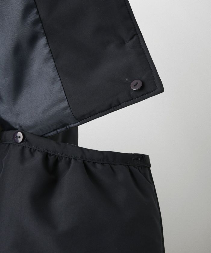 マルチway キルティング ジャケット HUIT 上品 中綿 ペプラム ベスト ジレ ノーカラージャケット  インナーダウン アイボリー/ネイビー/ブラック