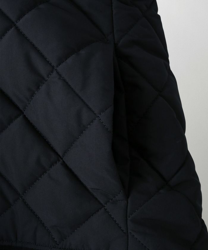 マルチway キルティング ジャケット HUIT 上品 中綿 ペプラム ベスト ジレ ノーカラージャケット  インナーダウン アイボリー/ネイビー/ブラック