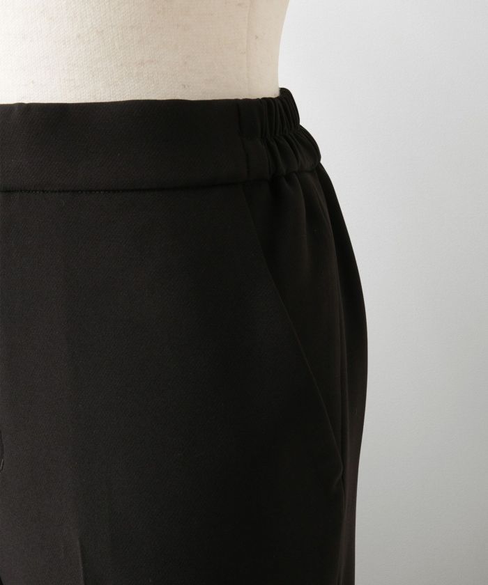 レースヘム センタープレス パンツ スティックパンツ テーパードパンツ レース 上品 オフィス 学校行事 きれいめ 洗える ホワイト/ブラック/XS/S/M