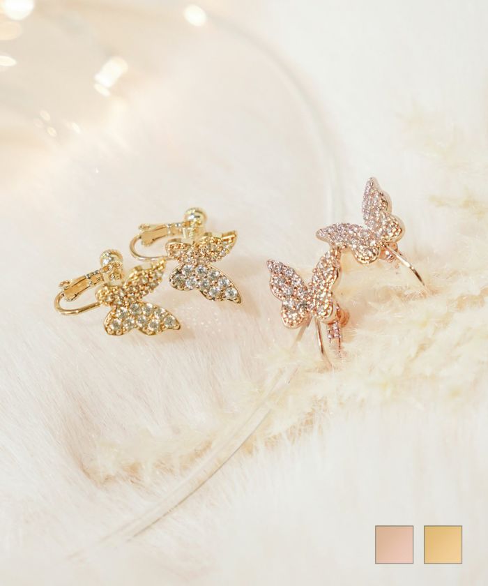 バタフライ モチーフ イヤリング le reve vaniller 全2色｜lvn985-2184