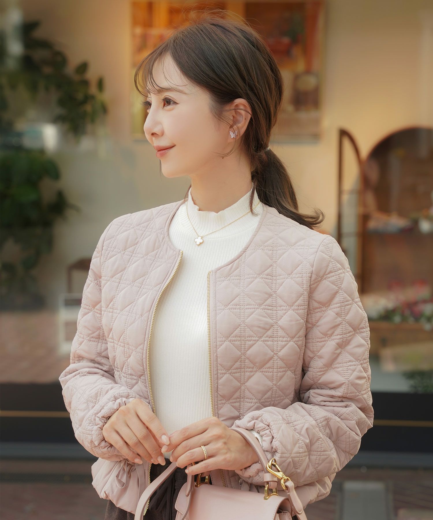 アクセサリー イヤリング 蝶々 ストーン ピンクゴールド ゴールド ジョイントスペース