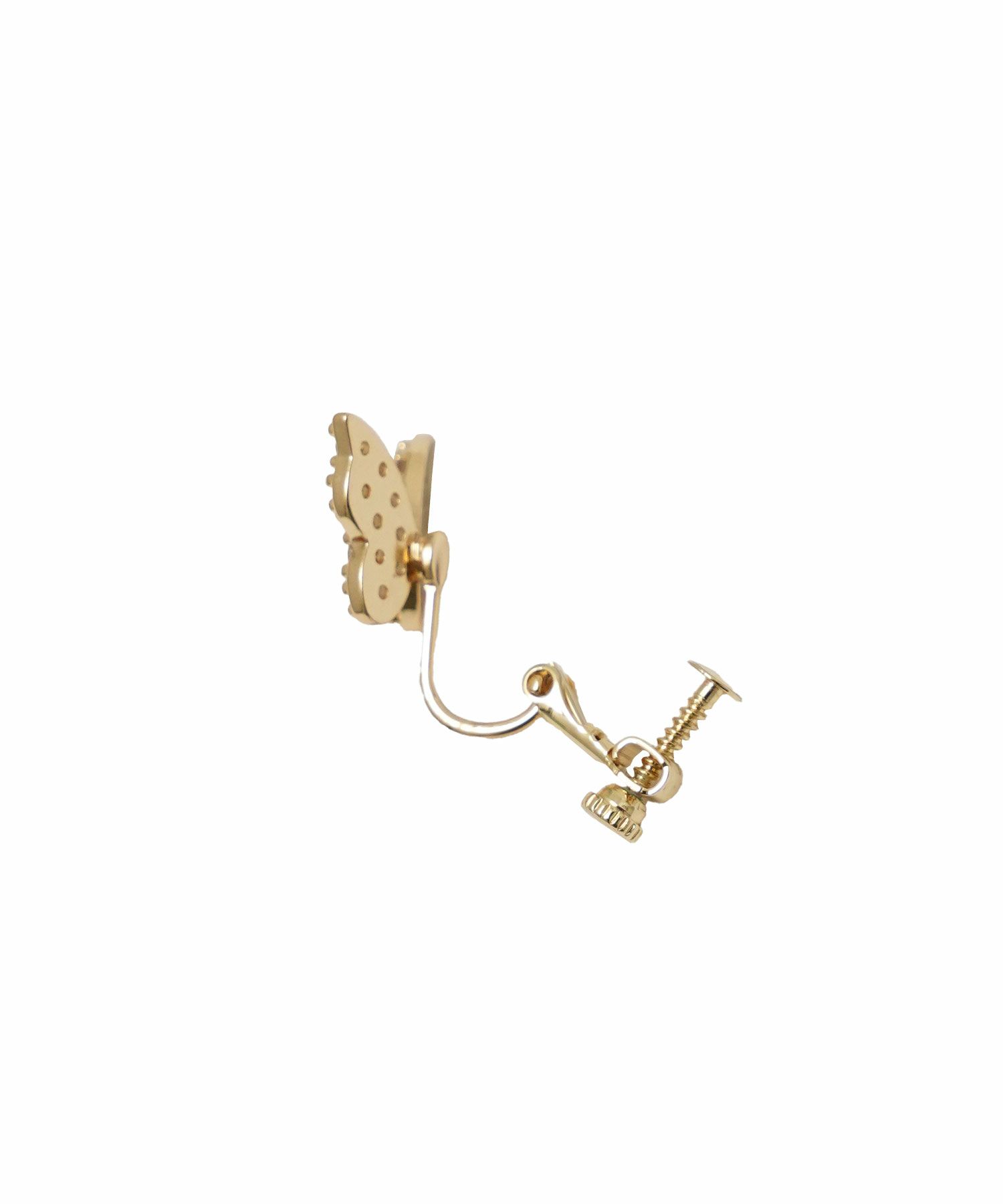 アクセサリー イヤリング 蝶々 ストーン ピンクゴールド ゴールド ジョイントスペース