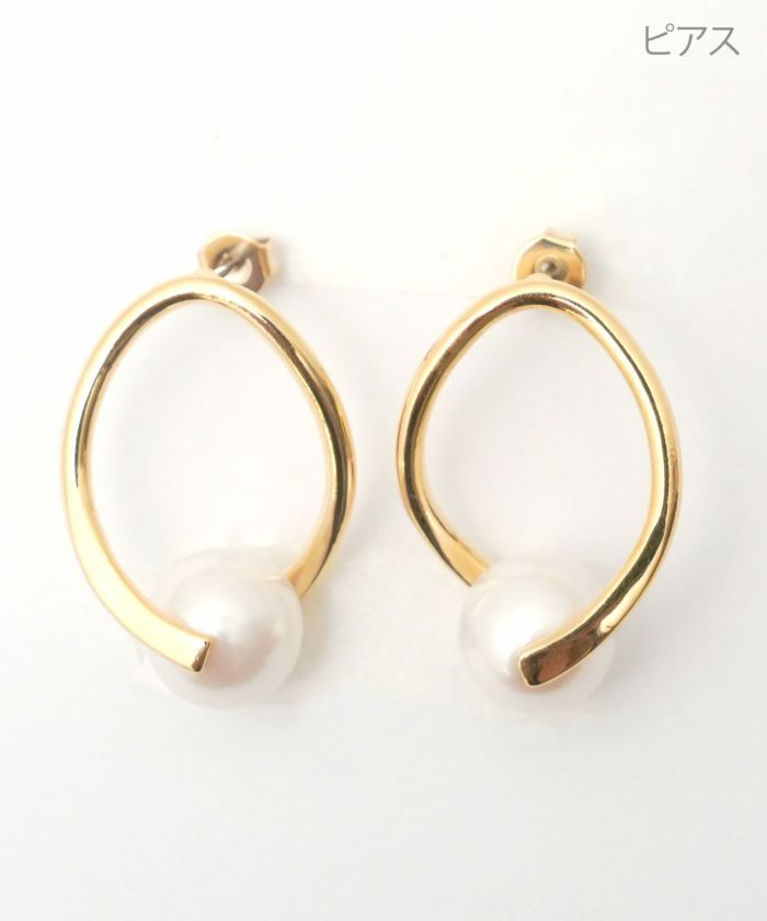 オーバル ツイスト ピアス イヤリング Oval Twist Pierce Earring
