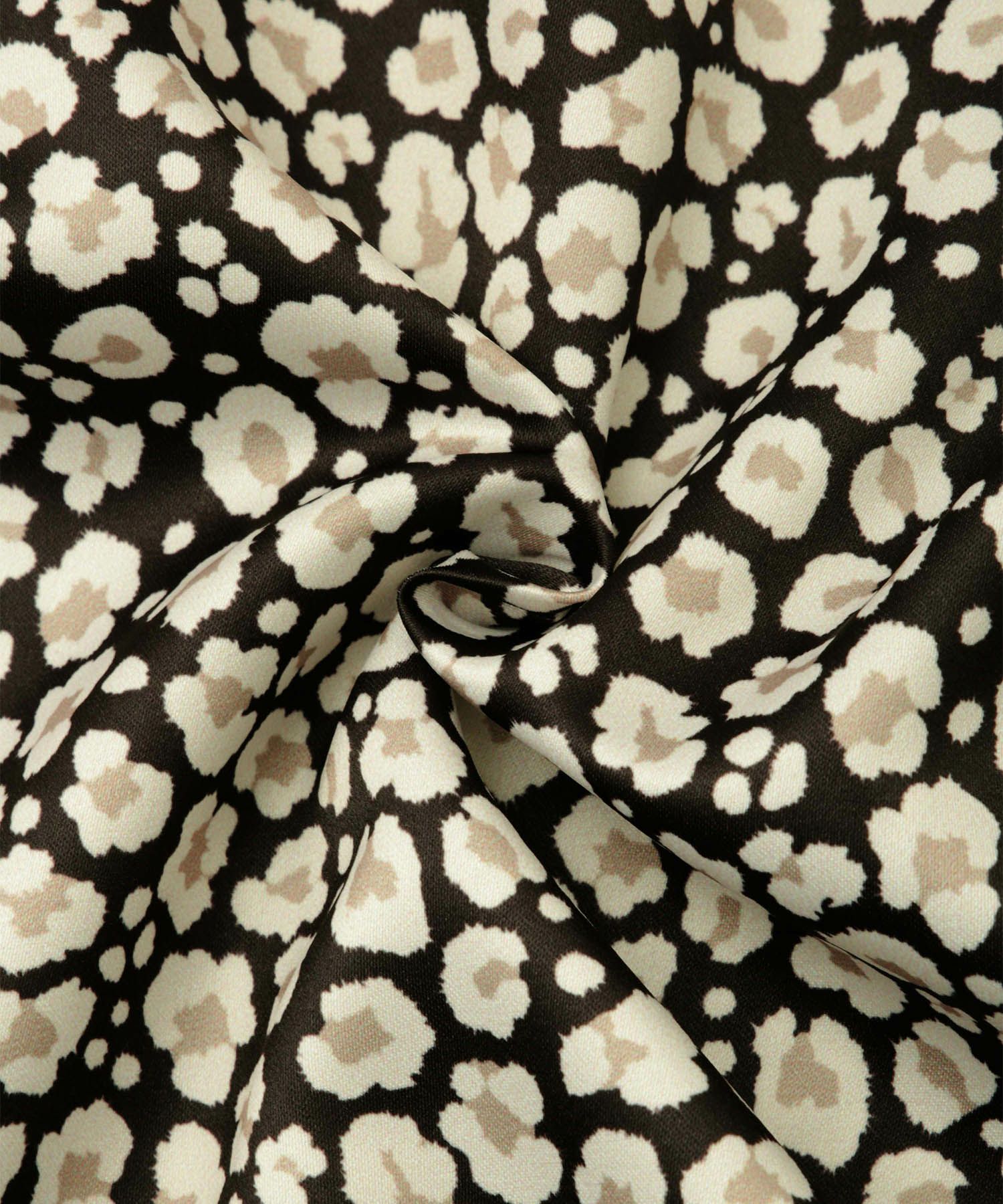 レオパード柄 セミフレア スカート レディース オールシーズン レオパード柄 セミフレア フレアスカート ミモレ丈 アイボリー/ブラック/S/M