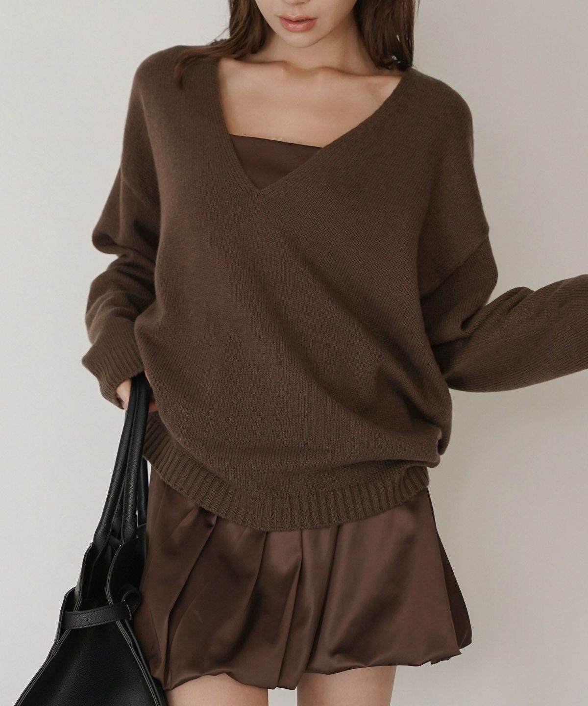 深Ｖネック オーバーニット ブルオーバー KINO THE KEI 