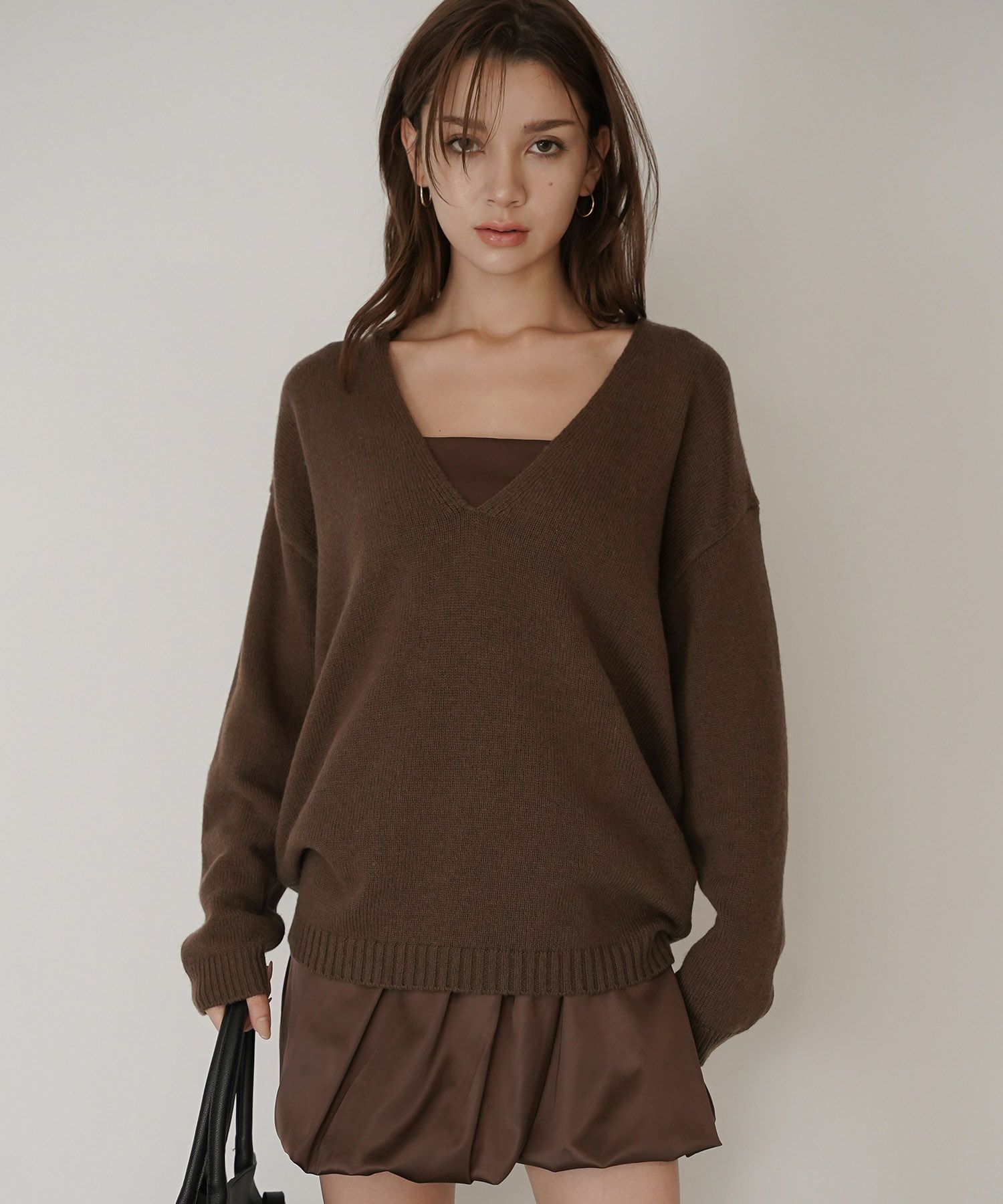 深Ｖネック オーバーニット ブルオーバー KINO THE KEI 