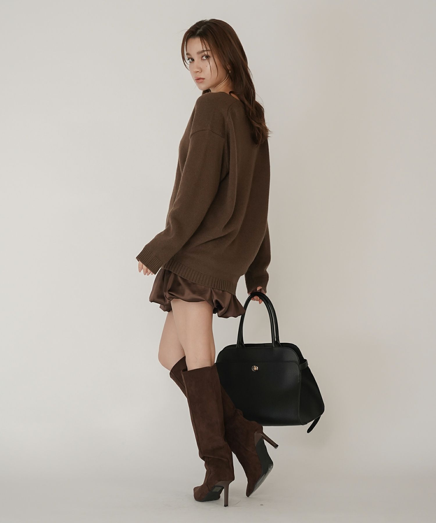 深Ｖネック オーバーニット ブルオーバー KINO THE KEI 