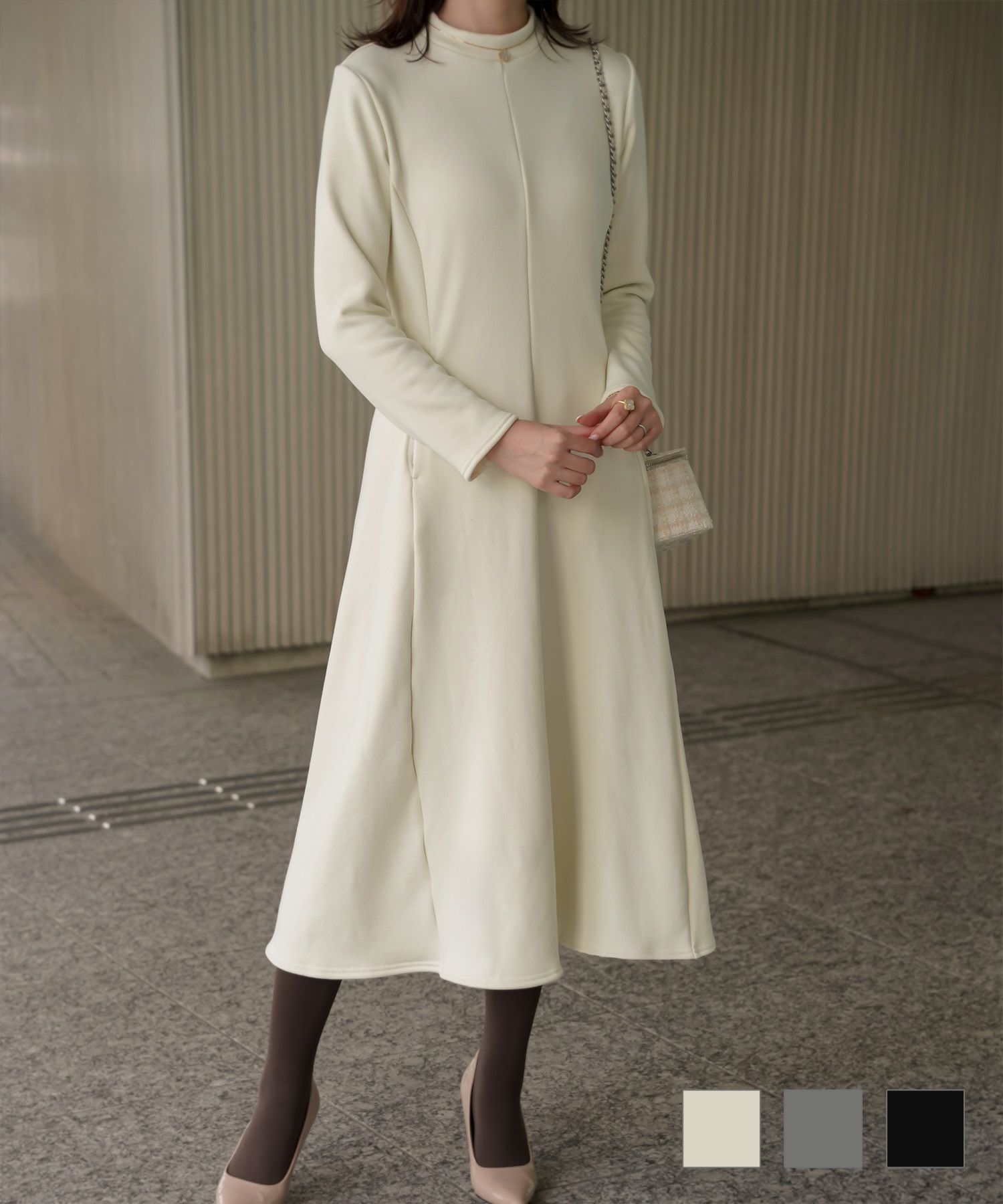 ボンバーヒート Aライン ワンピース HUIT 全3色｜hit341-0318【1