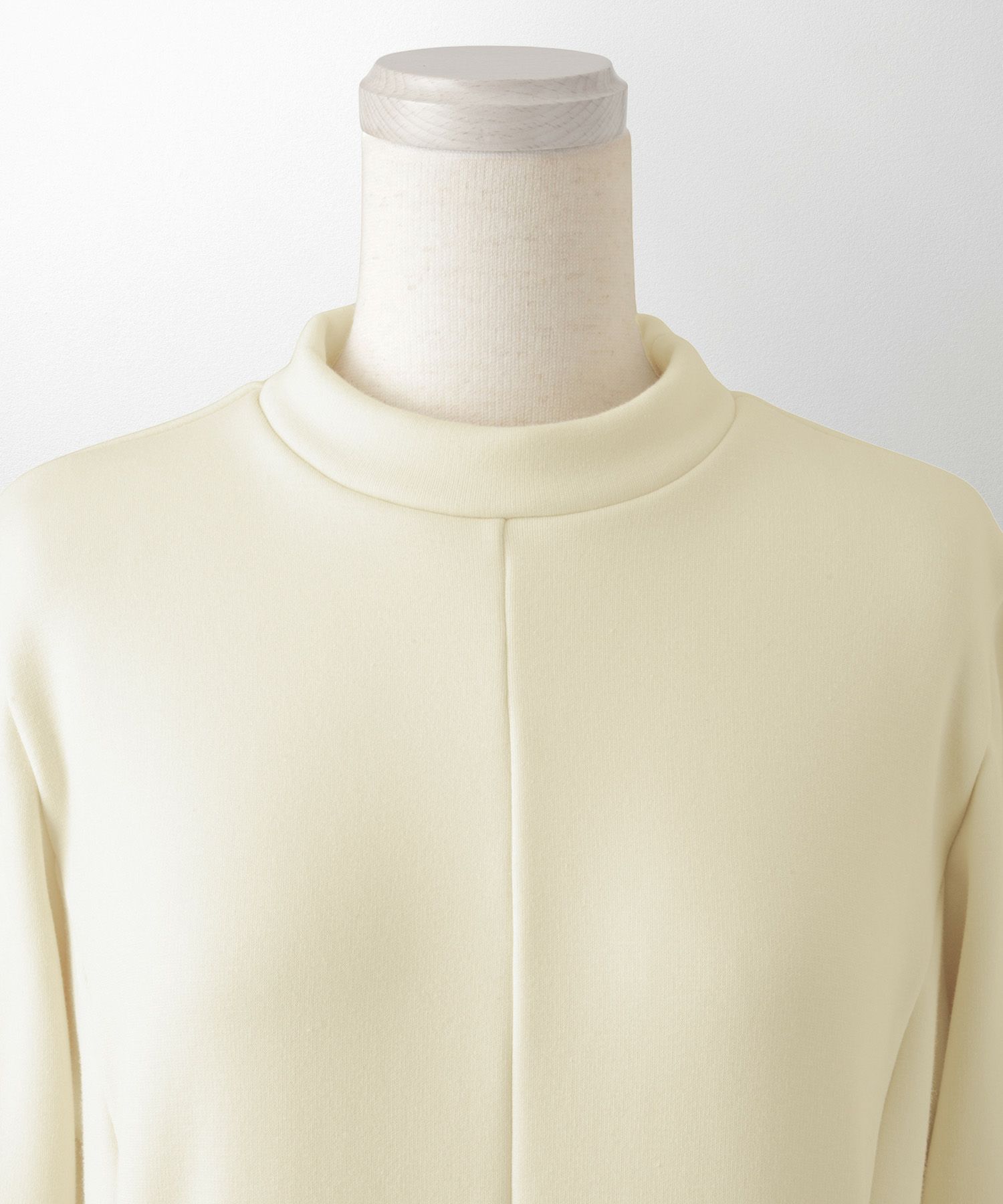 ボンバーヒート Aライン ワンピース HUIT レディース ハイネック スタンドネック 裏起毛 秋 冬 アイボリー/チャコール/ブラック/M