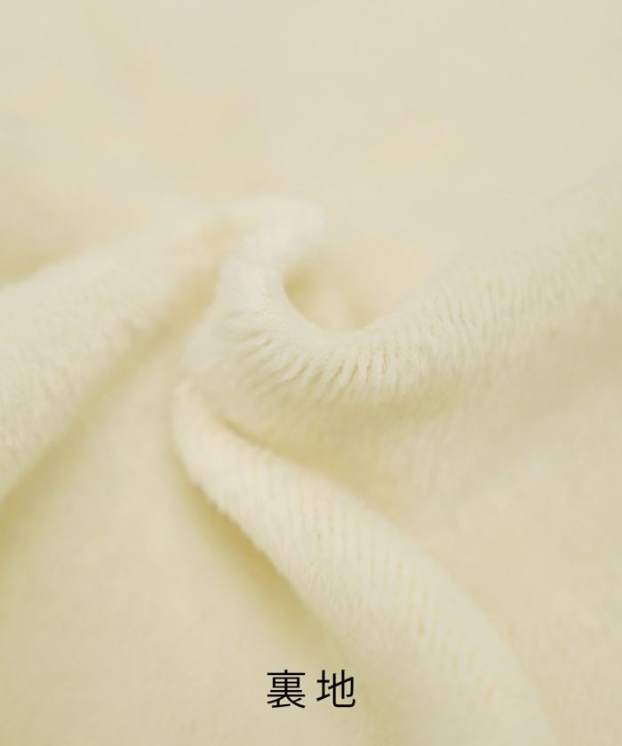 ボンバーヒート Aライン ワンピース HUIT レディース ハイネック スタンドネック 裏起毛 秋 冬 アイボリー/チャコール/ブラック/M