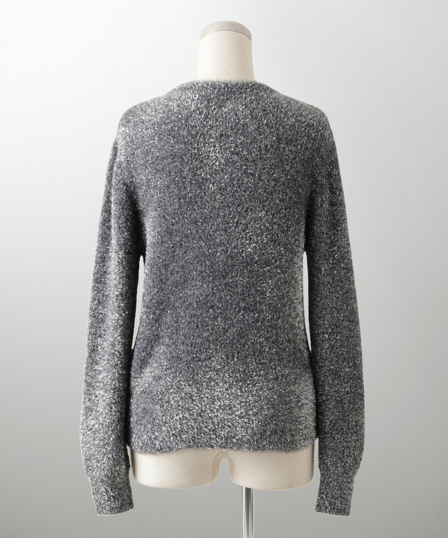 ラメシャギー ニット カーディガン トップス レディース 秋 冬 長袖 洗濯 おしゃれ オフィス 可愛い きれいめ 大人 セットアップ シルバー グレージュ ブラック M