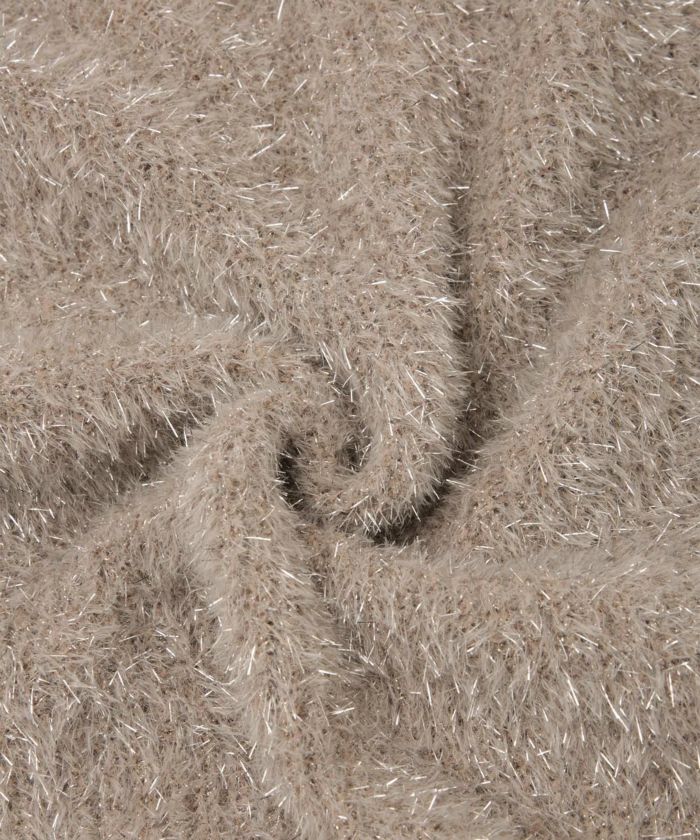 ラメシャギー ニット カーディガン トップス レディース 秋 冬 長袖 洗濯 おしゃれ オフィス 可愛い きれいめ 大人 セットアップ シルバー グレージュ ブラック M