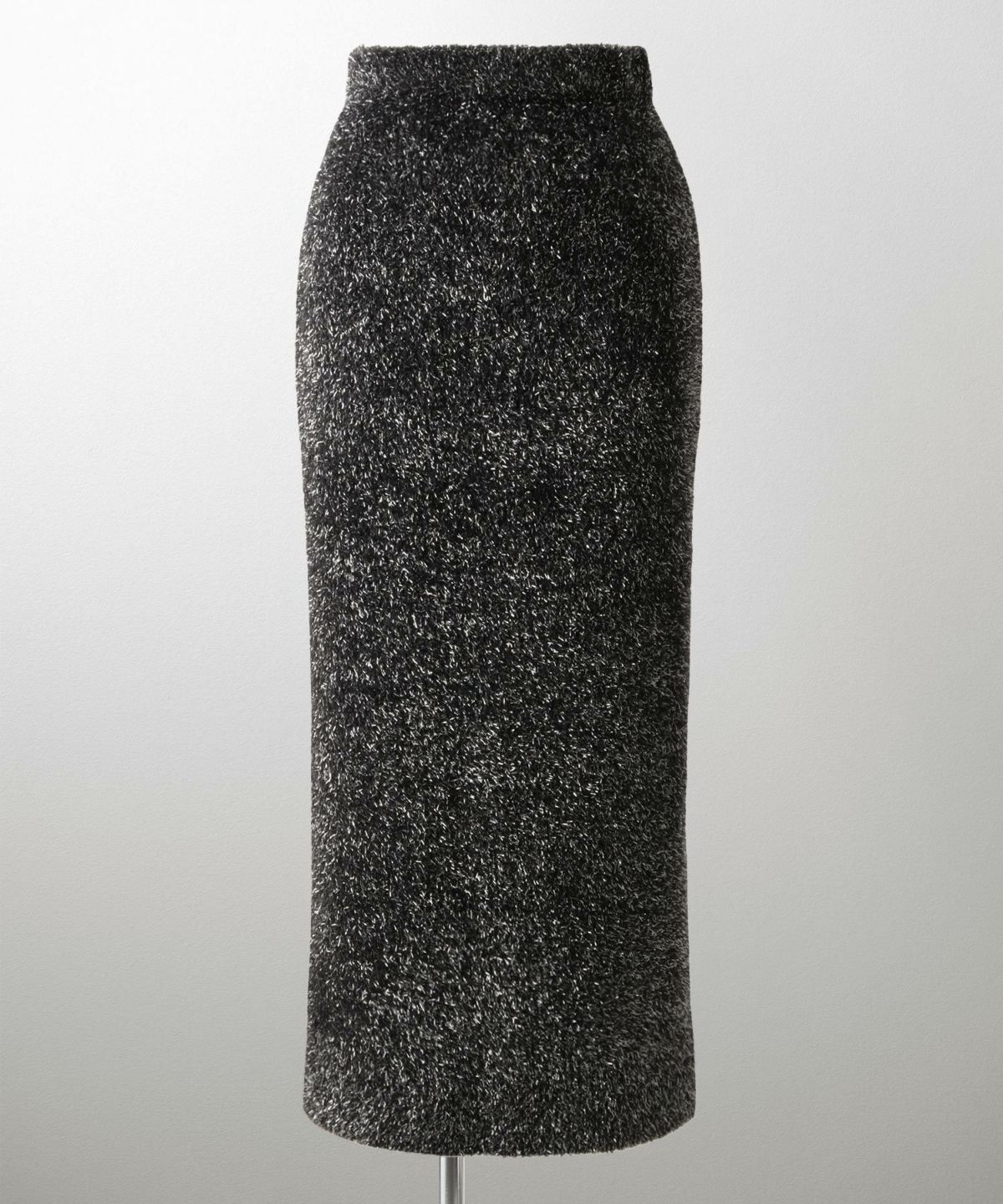 ラメシャギー ニット スカート 秋 冬 ロング ウエストゴム レディース ファッション 着回し 長め 無地 セットアップ シルバー グレージュ ブラック S M