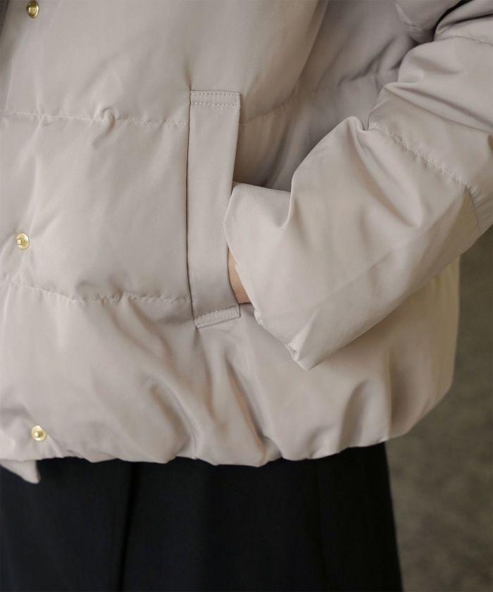 ショート丈 フード付き ダウン コート レディース アウター おしゃれ おすすめ きれいめ ビジネス 可愛い ホワイト グレージュ ネイビー ブラック M