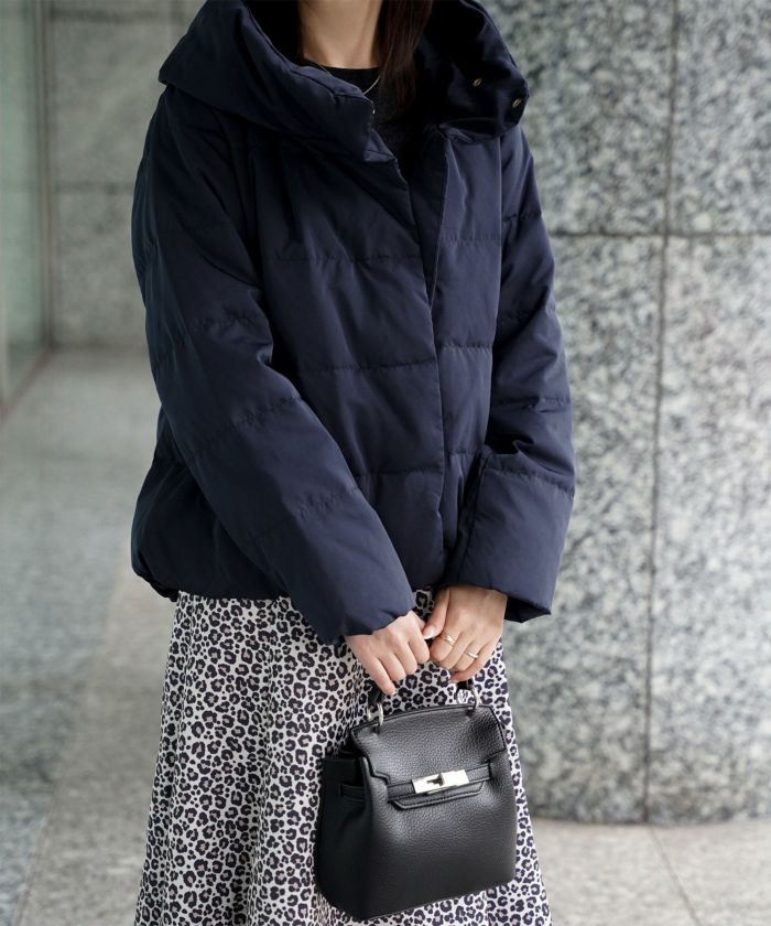 ショート丈 フード付き ダウン コート レディース アウター おしゃれ おすすめ きれいめ ビジネス 可愛い ホワイト グレージュ ネイビー ブラック M