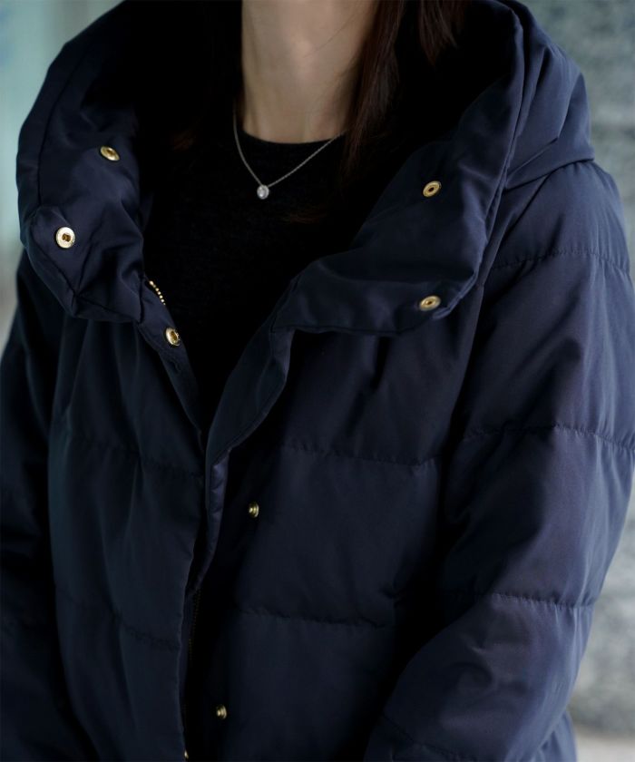 ショート丈 フード付き ダウン コート レディース アウター おしゃれ おすすめ きれいめ ビジネス 可愛い ホワイト グレージュ ネイビー ブラック M