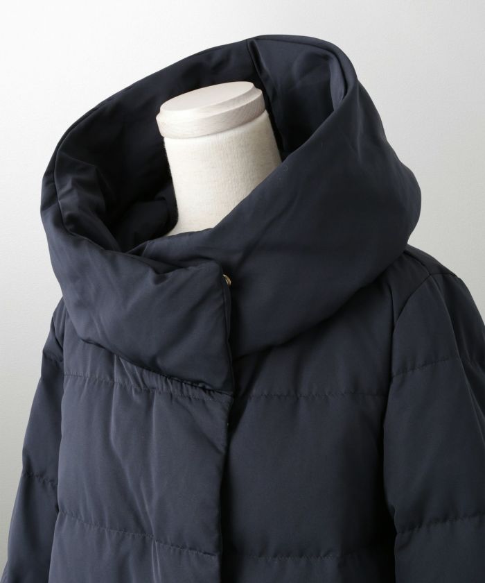 ショート丈 フード付き ダウン コート レディース アウター おしゃれ おすすめ きれいめ ビジネス 可愛い ホワイト グレージュ ネイビー ブラック M