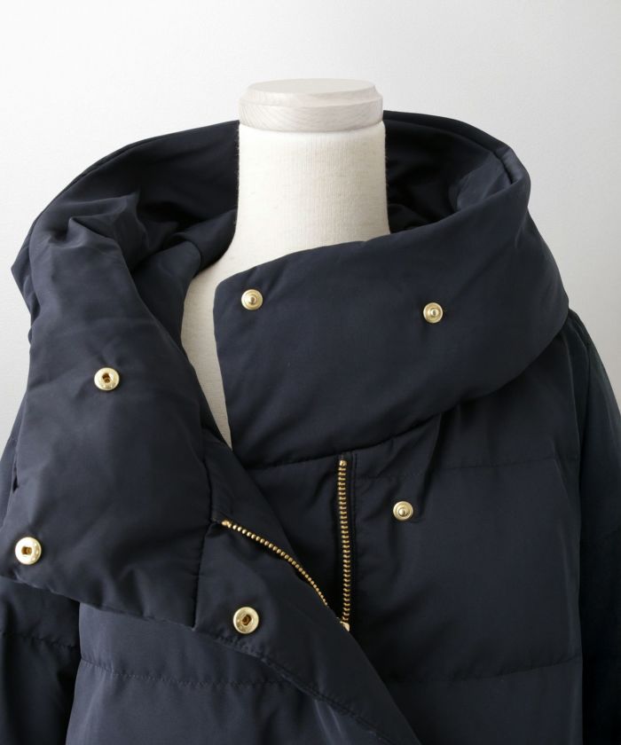 ショート丈 フード付き ダウン コート レディース アウター おしゃれ おすすめ きれいめ ビジネス 可愛い ホワイト グレージュ ネイビー ブラック M