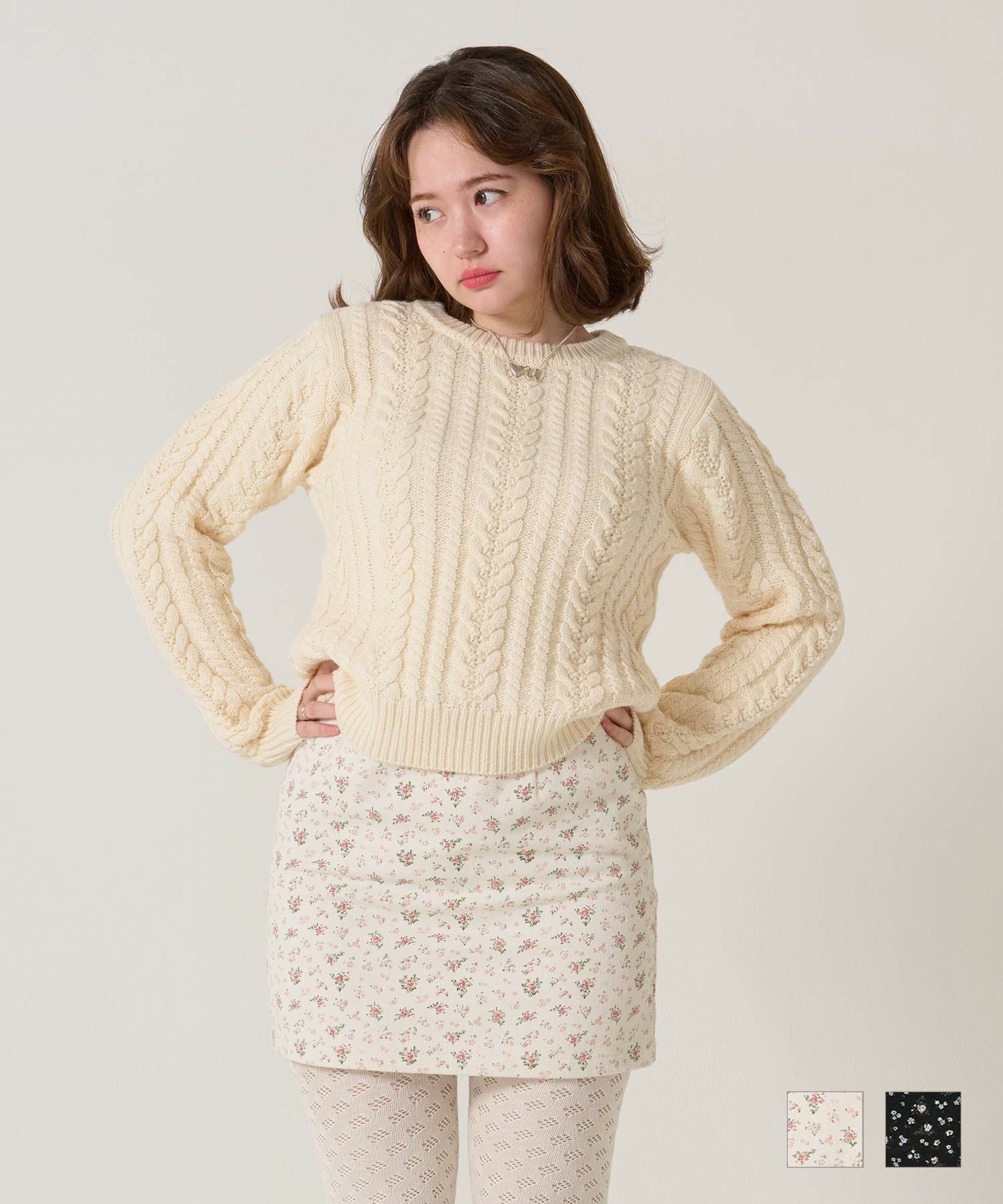 花柄/ミニ/スカート