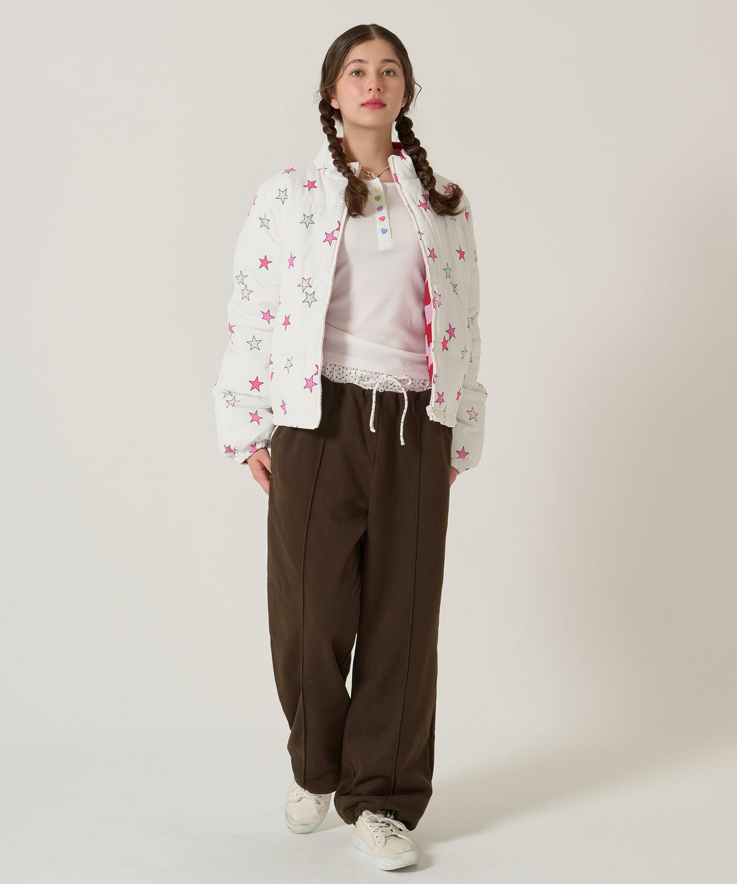 裏起毛ロゴパッチワークフーディー | ayame | TINA：JOJUN | ルクア