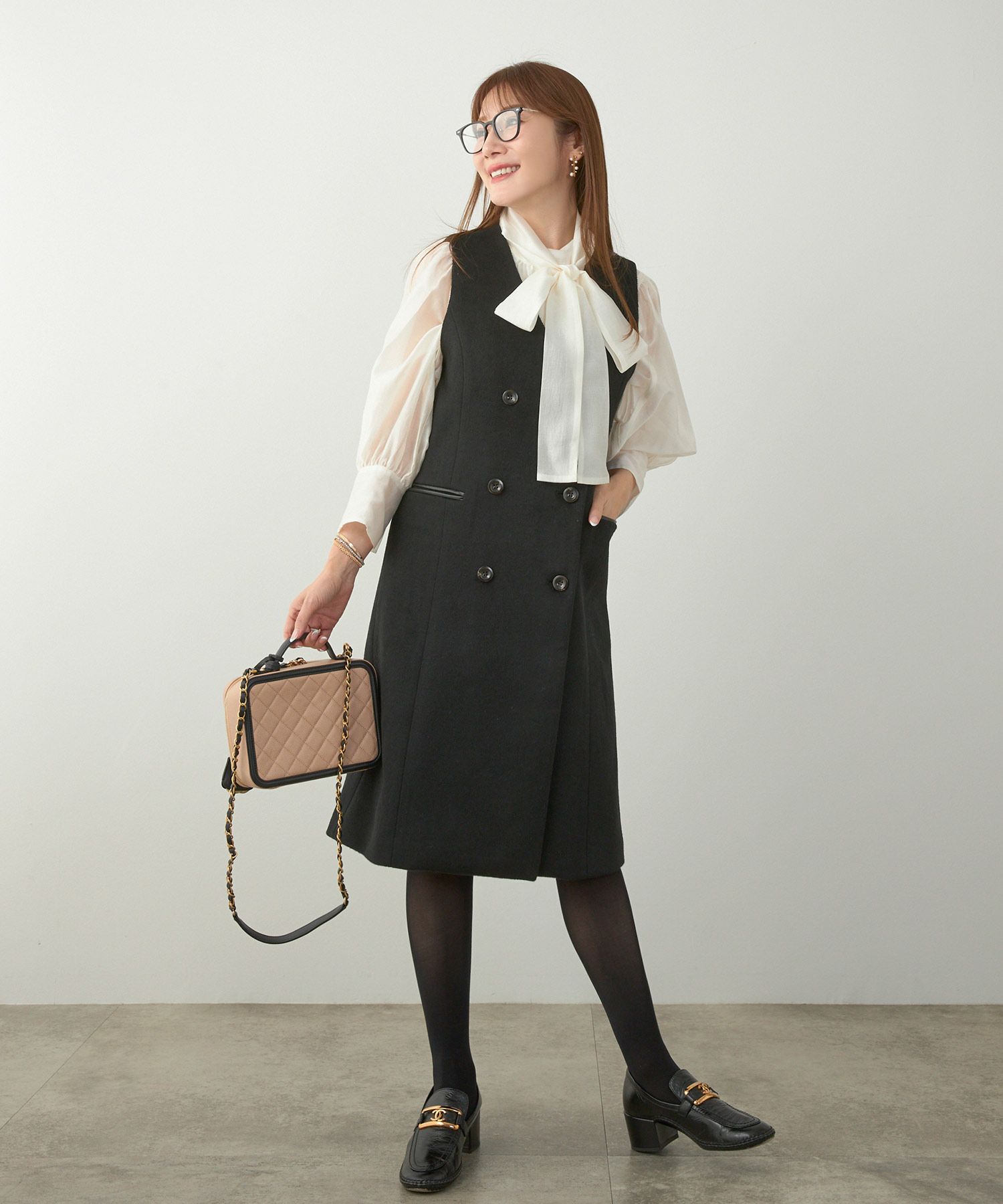 レディース 大人可愛い 上品 きれいめ オフィス 大人カジュアル フェミニン ノーカラー ジョイントスペース