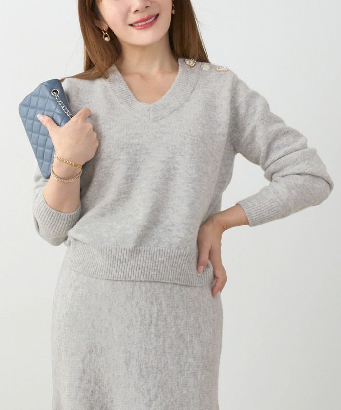 手洗い可 セットアップ対応 レディース 長袖 大人可愛い 上品 きれいめ オフィス 大人カジュアル フェミニン ジョイントスペース