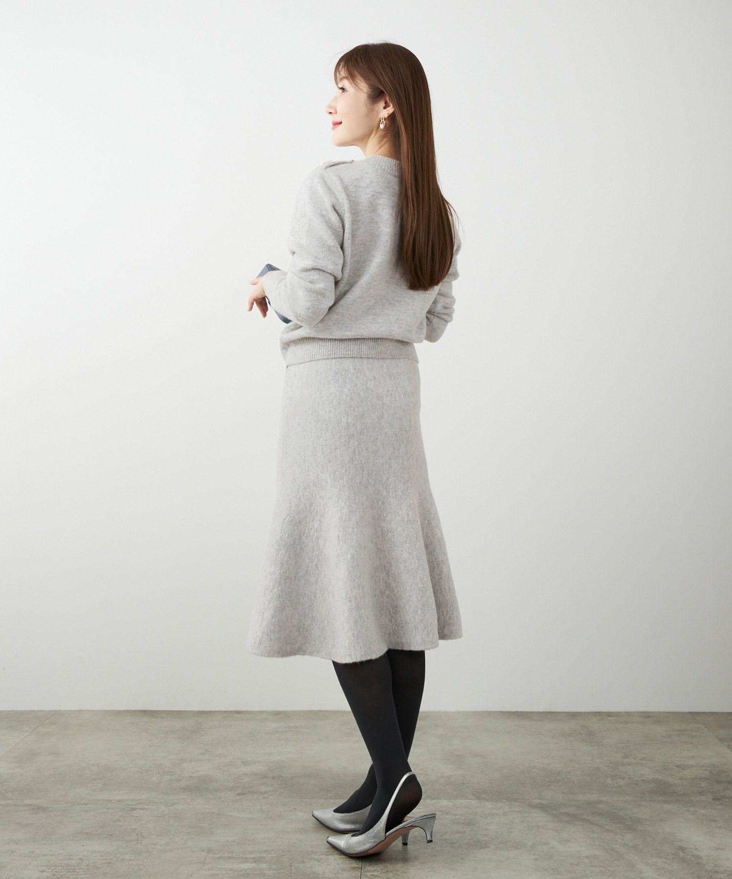 手洗い可 セットアップ対応 レディース 長袖 大人可愛い 上品 きれいめ オフィス 大人カジュアル フェミニン ジョイントスペース